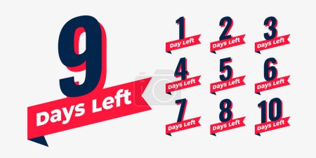 countdown timer with number of days left tags vector