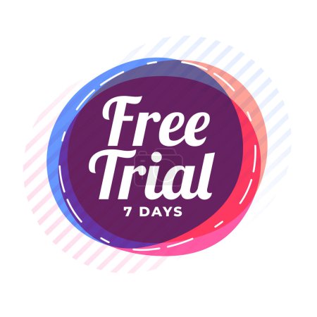 Téléchargez les illustrations : Sept jours d'essai gratuit coupon fond pour entreprise promo vecteur - en licence libre de droit