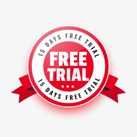 Téléchargez les illustrations : 15 jours d'essai gratuit fond emblème pour entreprise promo vecteur - en licence libre de droit