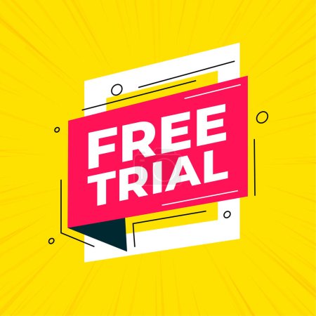 Téléchargez les illustrations : Essai gratuit tendance jaune fond connexion pour le vecteur d'accès - en licence libre de droit