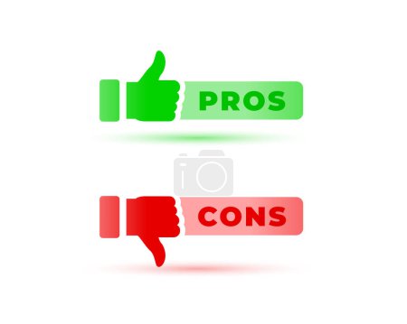Ilustración de Pros y contras icono en el vector de estilo moderno - Imagen libre de derechos