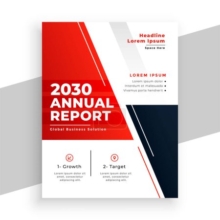 diseño de folleto de informe anual moderno para el vector de presentación de datos 