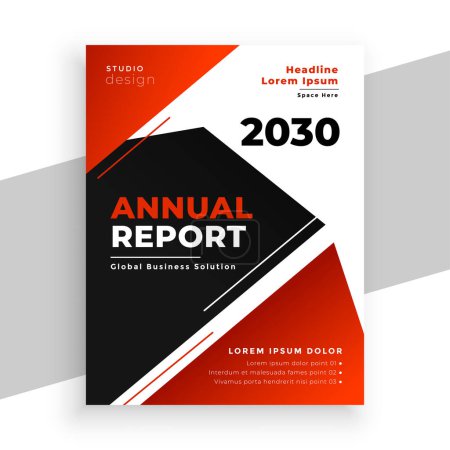 diseño de informe anual profesional tema rojo y negro para vector de impresión de datos