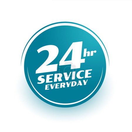 24 Stunden Service öffnen jeden Tag Hintergrund-Vektor 