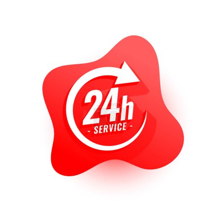 stylish 24 hours a day open service background vector 