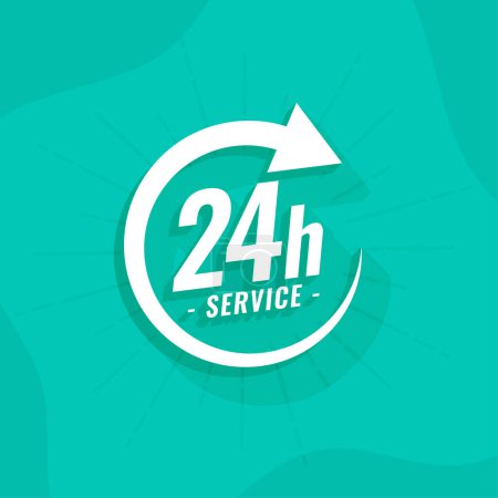 everyday twenty hours service availability background vector 