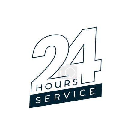24 hours availability for service and support concept poster vector 