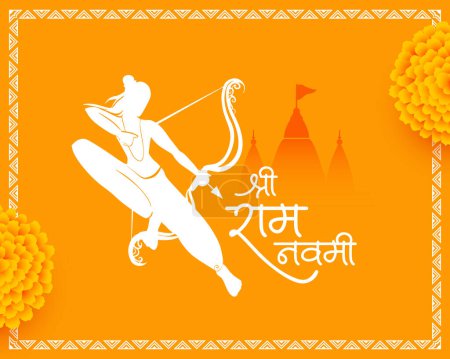 Illustration for Shri ram navami diwas celebration background design vector - Royalty Free Image