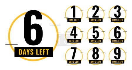flat style number of days left timer template for website promo vector