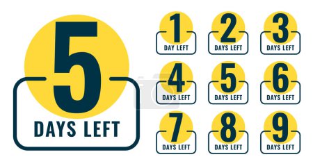 flat style number of days left timer template for coming soon deal vector