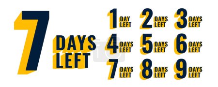 limited days left countdown sign template for business promo vector
