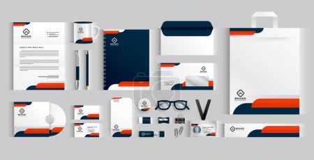 modern professional business stationery template in collection vector