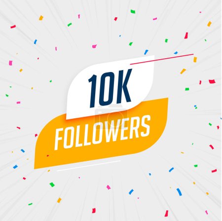 say thank you to your ten thousand followers with celebration post vector