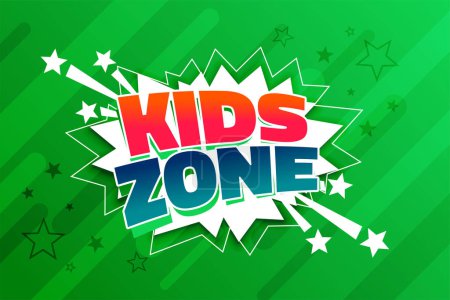 comic style kids playtime zone banner for boys & girls fun vector