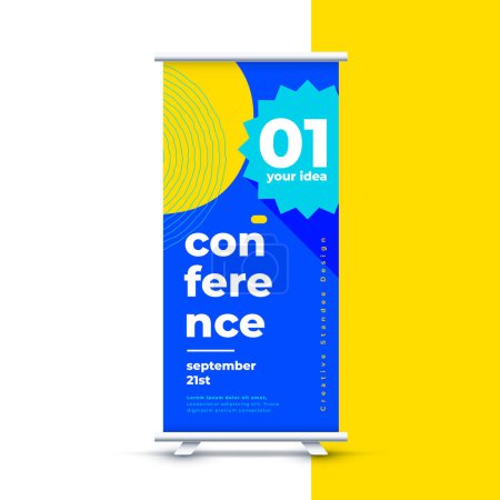 professional roll up standee banner for corporate branding vector