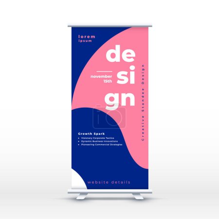 modern business roll up standee display banner design vector