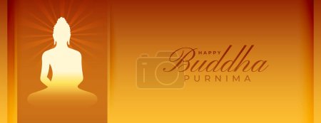hindu cultural buddha purnima golden banner with light effect vector