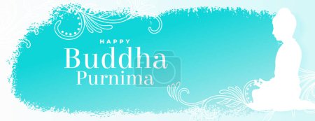 indian festive happy buddha purnima religious wallpaper with grungy effect vector