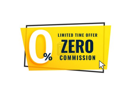 flat zero commission or interest free template for business promo vector