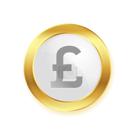 Illustration for Isolated english currency pound golden coin symbol vector - Royalty Free Image