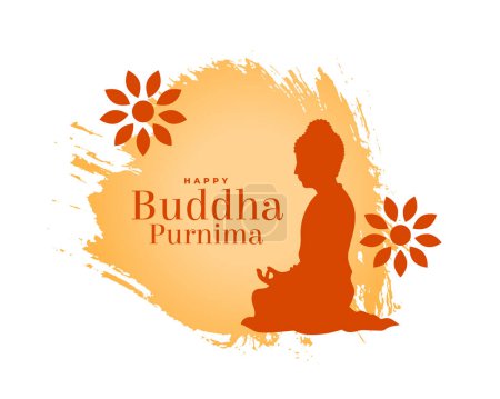 happy buddha purnima festive background with splatter effect vector