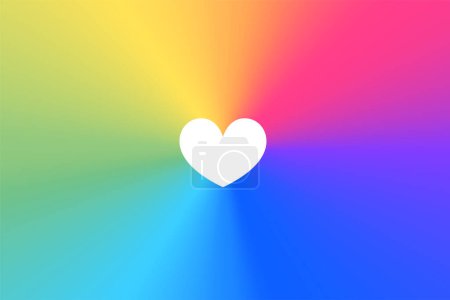 abstract colorful rainbow spectrum background with cite heart design vector