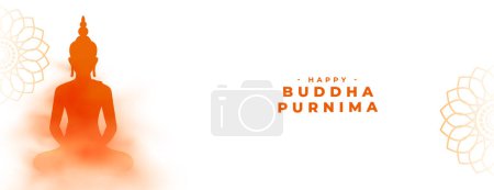 Ilustración de Feliz buddha o gurú purnima vector de banner de vacaciones - Imagen libre de derechos