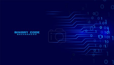 cyberespace code binaire arrière-plan tech avec vecteur de lignes de circuit