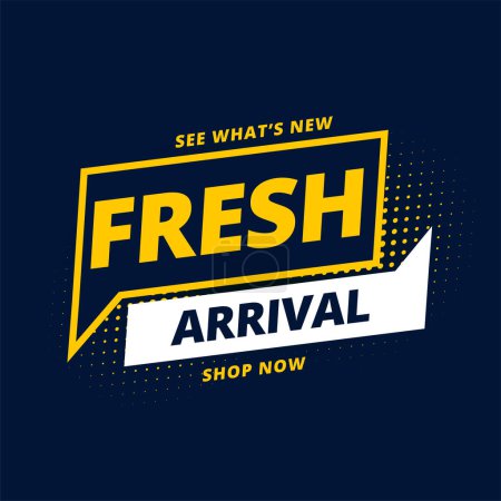 Illustration for Fresh arrival collection template shop now unused products vector - Royalty Free Image