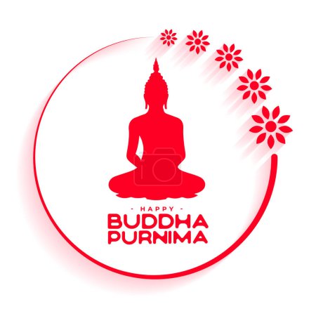 frohe buddha purnima festlicher Hintergrund für spirituellen Glaubensvektor