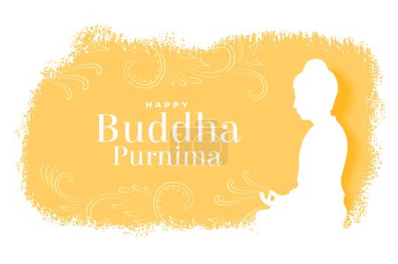 happy buddha purnima cultural background in papercut style vector