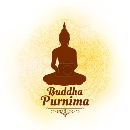 elegant buddha purnima or vesak day cultural background design vector