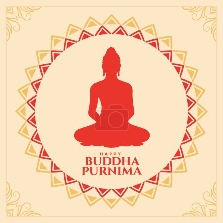 happy buddha purnima eve holiday background design vector