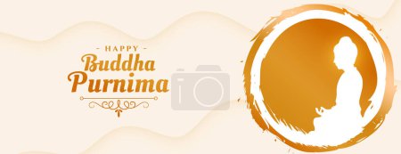 asian cultural buddha purnima wishes banner with grungy effect vector