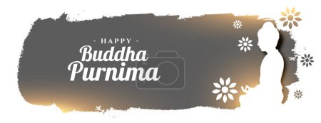 hindu festive buddha purnima wishes banner in papercut style vector