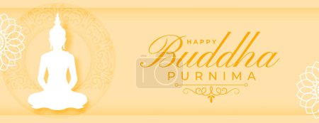 papercut style lord gautam buddha purnima wishes banner design vector