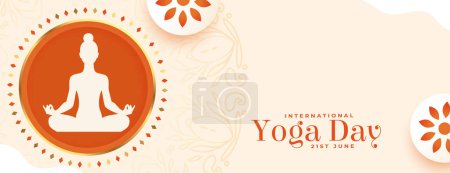 Journée internationale du yoga 21 juin papier peint pour la paix et vecteur de palourdes 