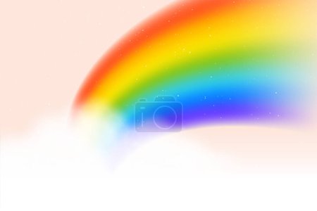 decorative rainbow spectrum background with cloudy effect vector