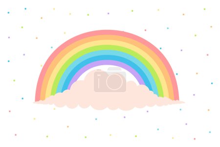beautiful rainbow vibrant background with pastel cloud design vector