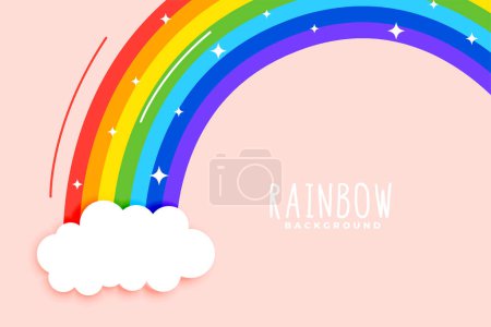 beautiful colorful rainbow spectrum background with papercut cloud design vector