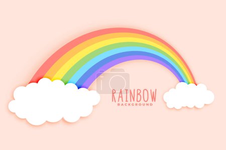 cute colorful fantasy background with papercut cloud design vector