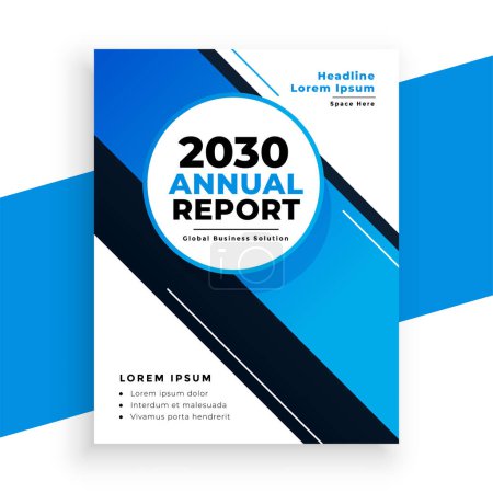 stylish blue theme annual report template for business success vector