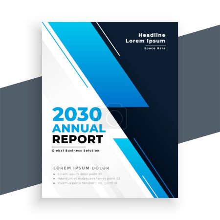 stylish corporate annual report template in blue theme vector