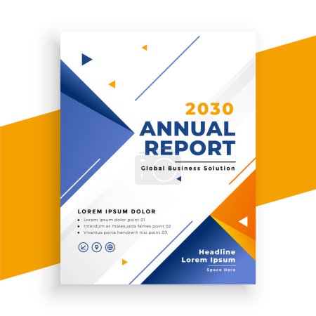 stylish professional annual report magazine cover layout for data presentation vector