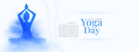 21ème juin Journée mondiale du yoga affiche d'événement avec vecteur d'effet nuageux 