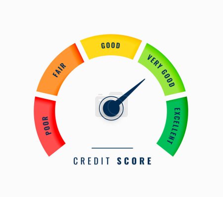 modern credit score scale meter concept design vector
