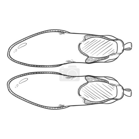 Illustration for Vector Sketch Chelsea Shoes. Classic Men Boots. - Royalty Free Image