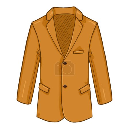 Illustration for Men Suit. English Mustard Color. Jacket Vector Cartoon Illustration. - Royalty Free Image