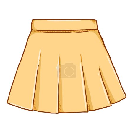 Illustration for Vector Cartoon Yellow Short Skirt on White Background - Royalty Free Image