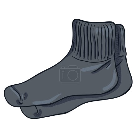 Ilustración de Ilustración de dibujos animados vectorial - Calcetines negros de estilo deportivo - Imagen libre de derechos